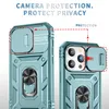 Lens schuifraam kleurrijke telefoonhoesjes voor iPhone 14 14Pro 13 12 11 Bracket Prevention Shells Heavy Duty Military Grade Case met dia camerabedrag CAMSHIELD