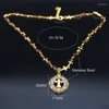 Pendant Necklaces Jesus Christ Cross Chain Women Stainless Steel Gold Color Religious Jewelry Collar Acero Inoxidable N8053S02