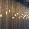 Strings 216LEDS 96LEDS Halloween Pumpkin Ghost Skull Curtain Light String 8Modes Fairy Icicle For Xmas Holiday Party Decor