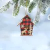 Christmas Decorations Glowing Wooden House Tree Decoration Xmas Pendant Home Decor Year 2022 Ornaments