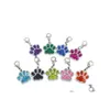 Key Rings Cartoon Dog Paw Sier Color Fashion Keychain For Car Keys Pendant Women Man Jewelry Wholesale Drop Delivery Dhhtd