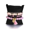 Bracelets porte-bonheur Mtilayer bohème perles de cristal rose pour femmes bijoux cadeaux Vintage coeur gland Bracelet Bracelets livraison directe Dhepa