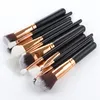 Make -up -Bürsten tragbare 15 -pcs -Sets Kosmetikpinsel Foundation Lidschatten Eyeliner Make -up -Kits mit PU Lederbeutel Q240507