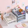 Multi-layer File Tray Organizer A4 Document Paper Rack Plastic Book Shelf Storage Holder Office Stationery Box