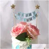 기타 축제 파티 용품 Yoriwoo 생일 축하 케이크 토퍼 깃발 배너 컵케익 토퍼 1 장식 어린이 베이비 샤워 장식 Dhrij