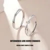 Gunsten S925 Sterling Silver Ring Paar Ring Men en vrouwen Niche Design Eenvoudig paar ringen Fashion Light Luxe Valentijnsdag