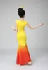 ステージウェアチルドレンガールチャイニーズコスチュームダンス服セット女性ダイエスニックピーコックドレスドレスの衣装