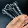 6,5 cm 12 cm Br￻leur en verre Pipe de tuyau mini-pyrex ￩pais Pipes fumeurs clairs Test de paille Br￻￨res de tube pour les accessoires d'eau