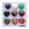 Crystal 20mm Love Heart Shaped Natural Stone Healing Crystals Stones Valentine Day Ornament Mti Color Jewel Drop Delivery DHBQX