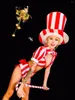 Stage Wear Red Striped Bikini Performance Costume Carnival Party Sexy Girl Dance Costumes Paradise Outfit