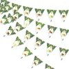 Décoration de fête Jungle Safari Animal Fanion Bannières Décor Papier Triangle Guirlandes Baby Shower Boys Wild One 1er Anniversaire Bunting Fournitures