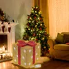 زينة عيد الميلاد مربع هدية مضيئة سلسلة الضوء الداخلي الديكور في الهواء الطلق يوم الثلج