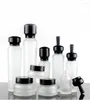 保管ボトル50mlフロストガラスボトルブラックポンプセラム/ローション/エマルジョン/ファンデーションコンプレックスリカバリスキンケア化粧品梱包