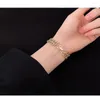 Bracelets porte-bonheur femmes Bracelet Hip Hop luxe strass Double chaîne montre forme bracelets