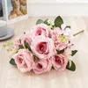 Dekorativa blommor konstgjorda siden acacia rose hortensia bukett br￶llop pografi hem tr￤dg￥rd skrivbord blommor arrangemang dekoration
