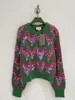 Kvinnors tröjor Designer Christmas Atmosphere Premium Sweater Age Reduction vacker utländsk stil lat vind röd grön rand förtjockad vi44