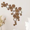 Figuritas decorativas, decoraciones de pared hexagonales, 27 Uds., Kit de madera, arte para el hogar, sala de estar, dormitorio, decoración artesanal DIY