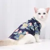 Costumi per gatti Camicia hawaiana Vestiti estivi per animali domestici Camicie per cani per cani di taglia piccola e media T-shirt con stampa albero di cocco da spiaggia Abbigliamento per cuccioli di chihuahua