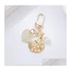 Nyckelringar Lanyards Love Letter Shell Conch Pearl Keychain Girl Bag Hanging Charm Car Keyring Gift for Lover Trinka Drop Delivery Dhiqq