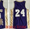 Real Ed Retro Basketball Jerseys # 24 # 8 Jersey Jaune Noir Man Size S-XXL