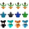 CAZH002 Fumer Pipe Carb Cap Dab Rig Verre Eau Bong Quartz Banger Nail Outil Coloré Cactus Ours Style Caps OD 25mm / 26mm 2 Styles