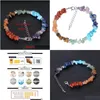 Perline 7 Chakra Reiki Bracciali da donna Collegamento a catena Chiusura a moschettone Guarigione Nce Natural Chip Stone Beads Meditation Rainbow Drop Delivery Dhwvr