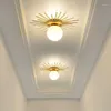Plafondlampen Noordelijk licht Gouden glazen bal moderne zon creatief kunst decor woonkamer gangpad corridor balkon veranda verlichting indoor lamp