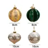 Feestdecoratie 8/10cm Kerstglazen ballen ornamenten voor Cristmas Tree Vintage Elegante bollen Home Jaar Decoraties 2023