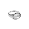 Anillos de racimo CHOZON S925 Plata de ley Retro Do The Pld Anillo de dedo de boda de cristal pavimentado para mujeres Parejas Amantes Regalo de promesa