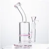 Rookpijpen 14 mm vrouwelijk gewricht 7 inch waterpijp beecomb percolator glazen bongs water mini -olie -stoffen kleine dab rig blauw roze purpl dhl2b