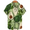 Camisas casuais masculinas 2022 Papaya impressão de camiseta masculina frutas de manga curta Hawaiian 5xl Breathable Funny Top