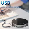 Microfones Microfone de conferência USB com alto -falante Onidirecional Speakerphone Mic 360 ° Captação de voz