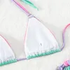 Seksowne kobiety dwuczęściowe bikini stroje kąpielowe qJ1524 Summer moda polichromatyczne gradienty koronkowe kostium kąpielowy