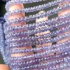 Pärlor Löst blå tanzanitrundel Facetterade 3-4 mm grossist för DIY smyckeshalsband 40 cm