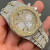 1FF2 2023Other Watch Wristwatch Sparkle Ice Out Pave Setting VVS Diamond Watch For Men Stainls Steel Material