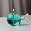 Candle Holders Creative Whale Glass Oil Lamp Candlestick Home Decoration Nordic Romantic Simple Modern Table Smokeless Butter