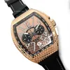 New Rose Gold Quartz Movements Hounds Steel Case Luxusuhr Multifunction Mens Watch Rubber Band Orologio Di Lusso Wristwatches297o