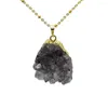 Подвесные ожерелья модные ювелирные украшения сырой кварцевый геод дружит хрустальный ожерелье для девушек кластер натуральные каменные сети женщин