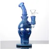 Pipes à fumer Bangs en verre capiteux narguilés vert bleu accessoires pomme de douche Perc percolateur Fabergé Fab Egg Dab plates-formes pétrolières avec bol WP2 Dhdvm