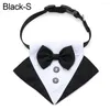 Abbigliamento per cani Moda Gatto Grooming Colletto bianco carino Cravatta formale regolabile Cravatta Tuxedo Papillon