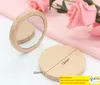 Petit miroir rond en bois, miroir de poche Portable, Mini miroir de maquillage, cadeau de fête de mariage, Logo personnalisé