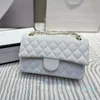 Designer-Handbag Messenger Brand Luxury Fashion Square Classic Wallet Ladies White Leather Designer Chain