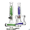 Tubi di fumo Narghilè da 11 pollici Inline Perc Oil Rig Fashion Water Glass Bong Diffuso Downstem Dab Rigs 18Mm Joint Condenser Coil Ill Dhhf9