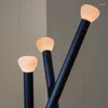 Lampy podłogowe Czytanie 5 lampy Drewniana szklana piłka Candelabra Światła sypialnia