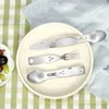 Ensembles de vaisselle Pliable Portable Couverts Miniature Extérieur Voyage Fourchette Couteau Cuillère En Acier Inoxydable Camping Juego De Cubiertos Cuisine
