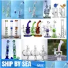 Rury palenia Wysyłka morski hookahs MTI Style Glass Bong 14 mm 18 mm prysznic prysznicowe platformy DAB Unikalne kształty rurka wodna Bongs o grubości 4 mm dhnw7