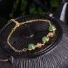 JoursNeige – Bracelet en pierre naturelle verte, perle ronde avec accessoires porte-bonheur pour femmes, bijoux frais, vente en gros