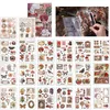 Gift Wrap Vintage Diy Scrapbook Sticker Book for Journaling 20 Sheets/168pcs Waterproof Nature Floral Butterfly Stickers Scrapbooking