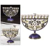 Candelabros Pintados a Mano Menorah Candelabro Flor Patrón 9 Rama Candelabro Regalo