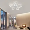 Ceiling Lights LED Dimmable Light Acrylic Flush Mount Chandelier Matte White Lighting Fixture With Remote Control For Dinner